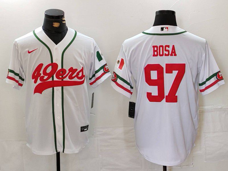 Men San Francisco 49ers #97 Bosa White Joint Name 2024 Nike Limited NFL Jersey style 1